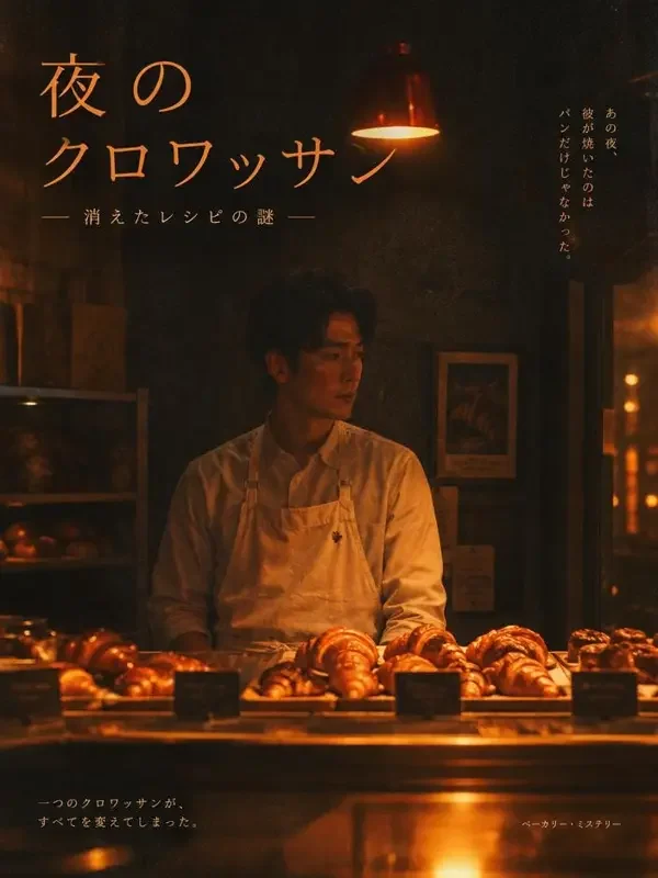 深夜面包店的推理笔记短剧封面，悬疑题材